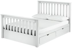 Collection - Maximus White Drawer - Bed Frame - Small - Double